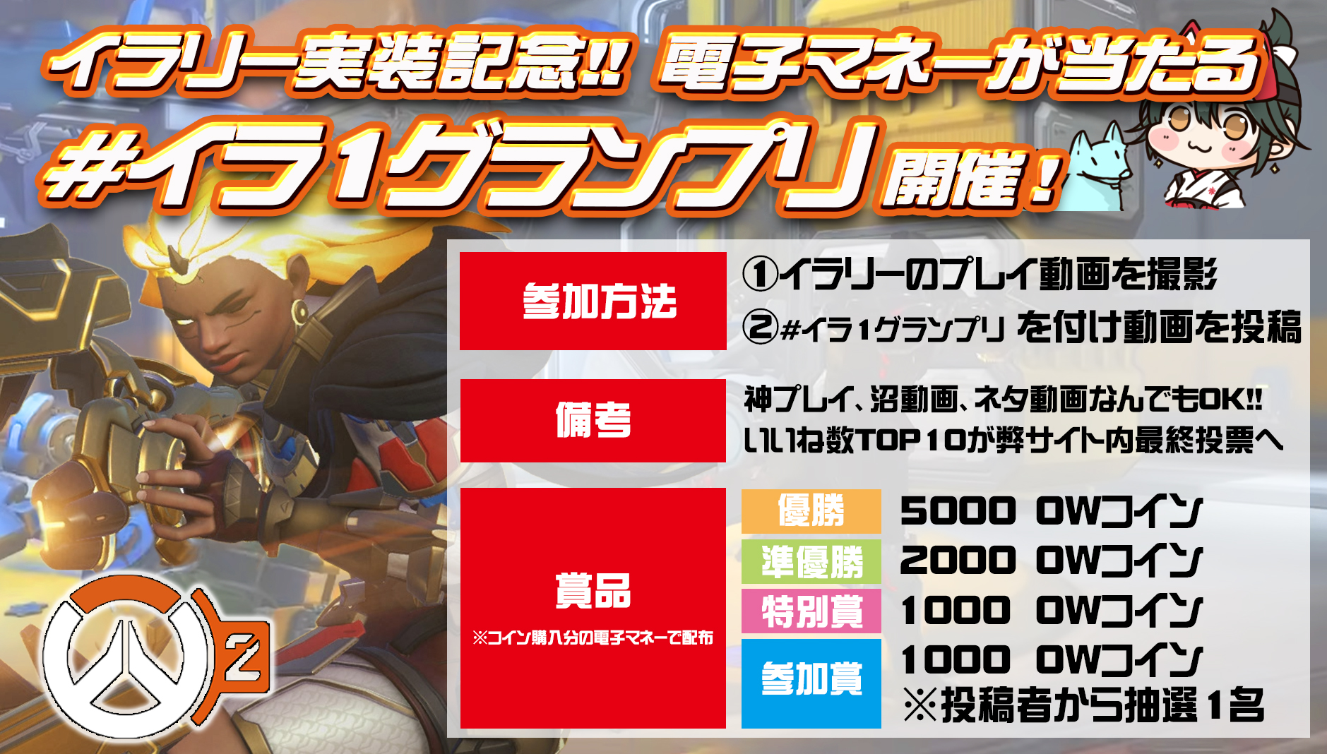 【投票ご協力お願いします】#イラ1グランプリ 最終投票【OW2】