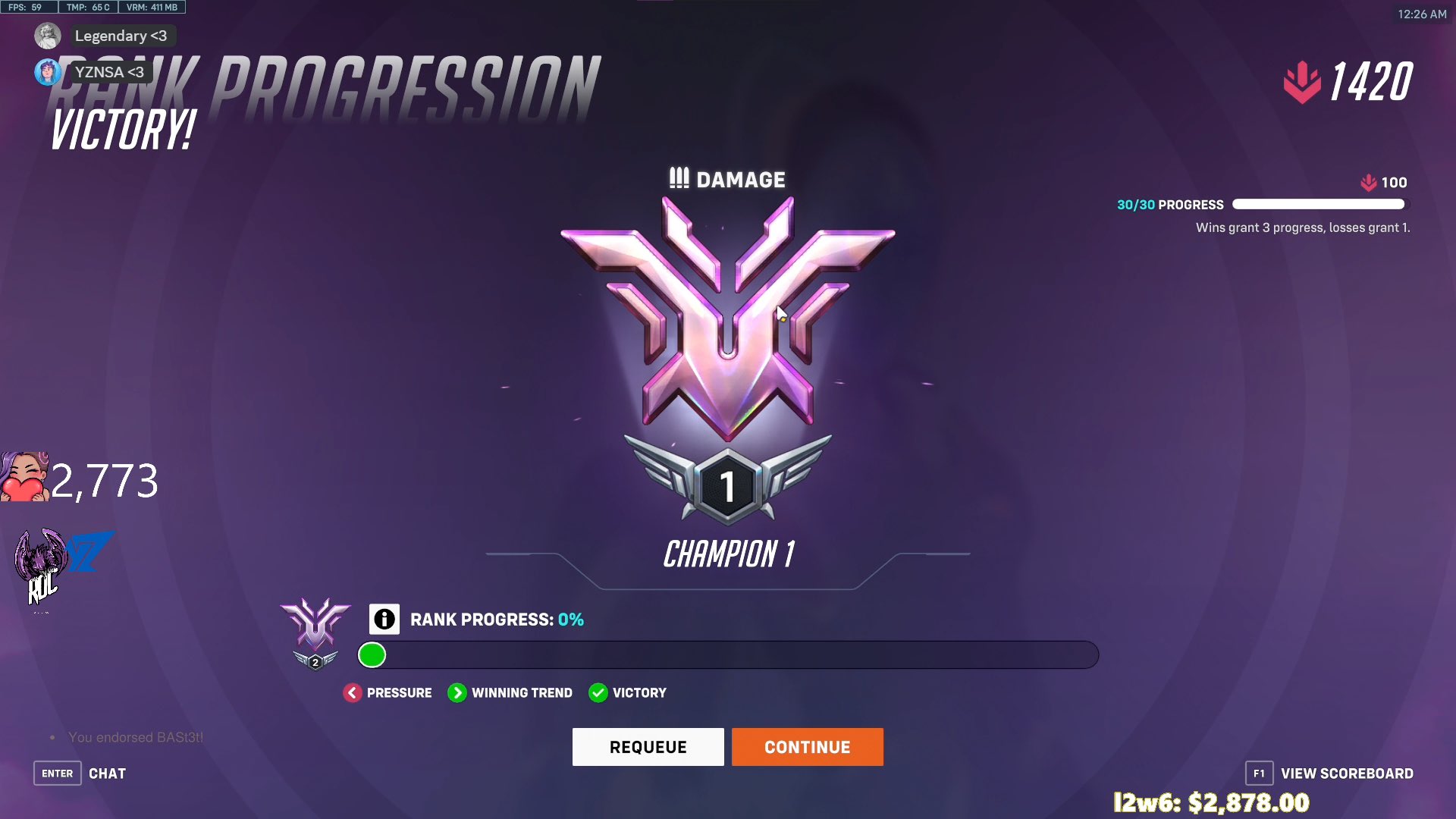 【速報】Overwatch2史上初の『チャンピオン1到達者』がついに登場