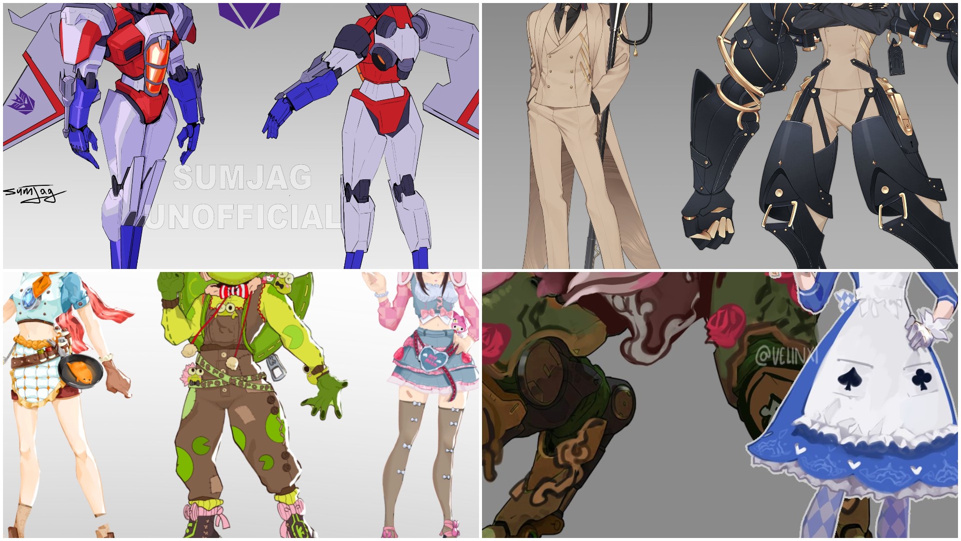 【OW2】海外勢によるファンアート「トランスフォーマー×ファラ」「サンリオ×OW」「ピンクキリコ」等