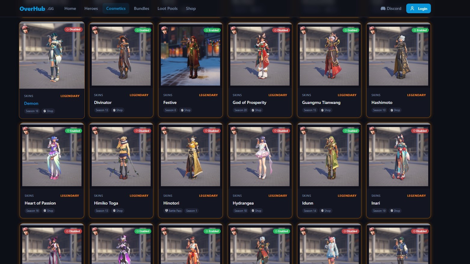 【OW】1年かけて作成された1万5000件以上のアイテムが一覧できる神DB「OverHub.gg」がついにベータ公開