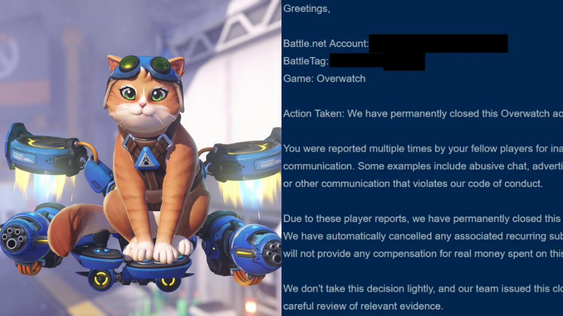 【OW】エイプリルフールネコのせいで永久BANされるという恐怖の報告が