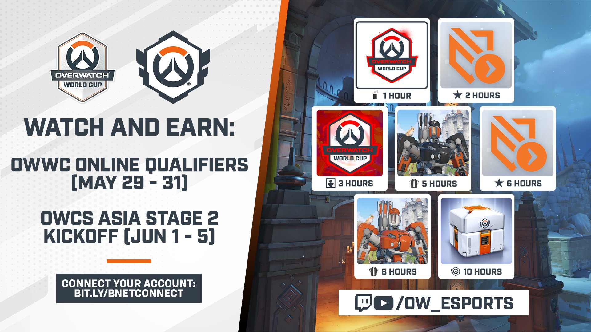 【OW】OWWC Open Qualifiers & OWCS Stage 2 Asia Kickoffの視聴報酬が公開