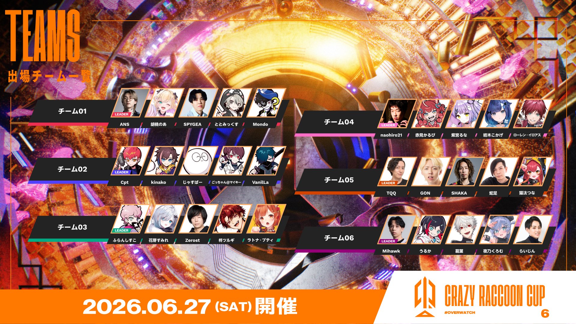 【OW】第6回CRカップOWの出場メンバーが公開