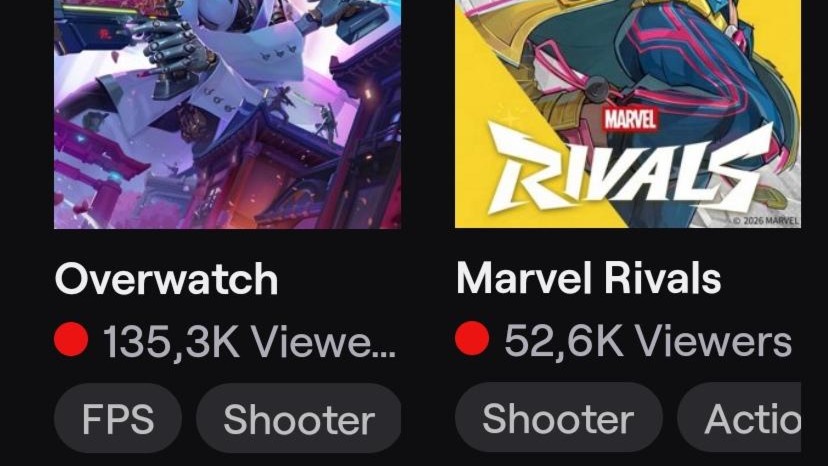 【OW】視聴者13.5万人でMarvel Rivalsに大差と話題 ←冷静な海外勢「まだこんな争いしてんの？」
