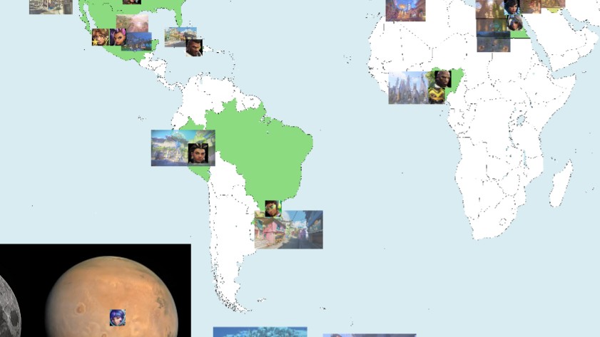 【OW】キャラの出身地＆マップを世界地図にまとめた結果、地域差がエグい