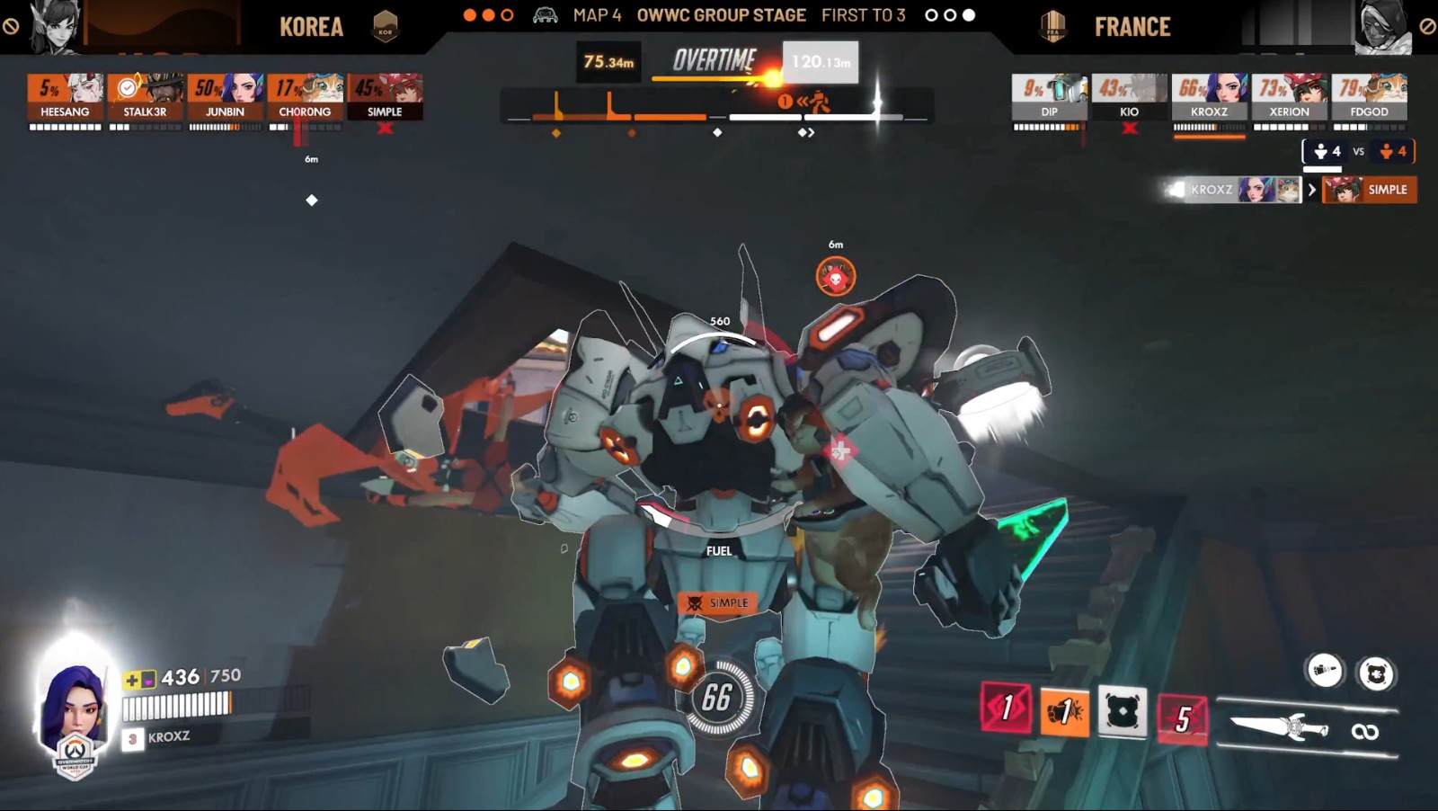 【OW】世界一のD.mon使いKroxz、韓国対フランス戦の視点が公開