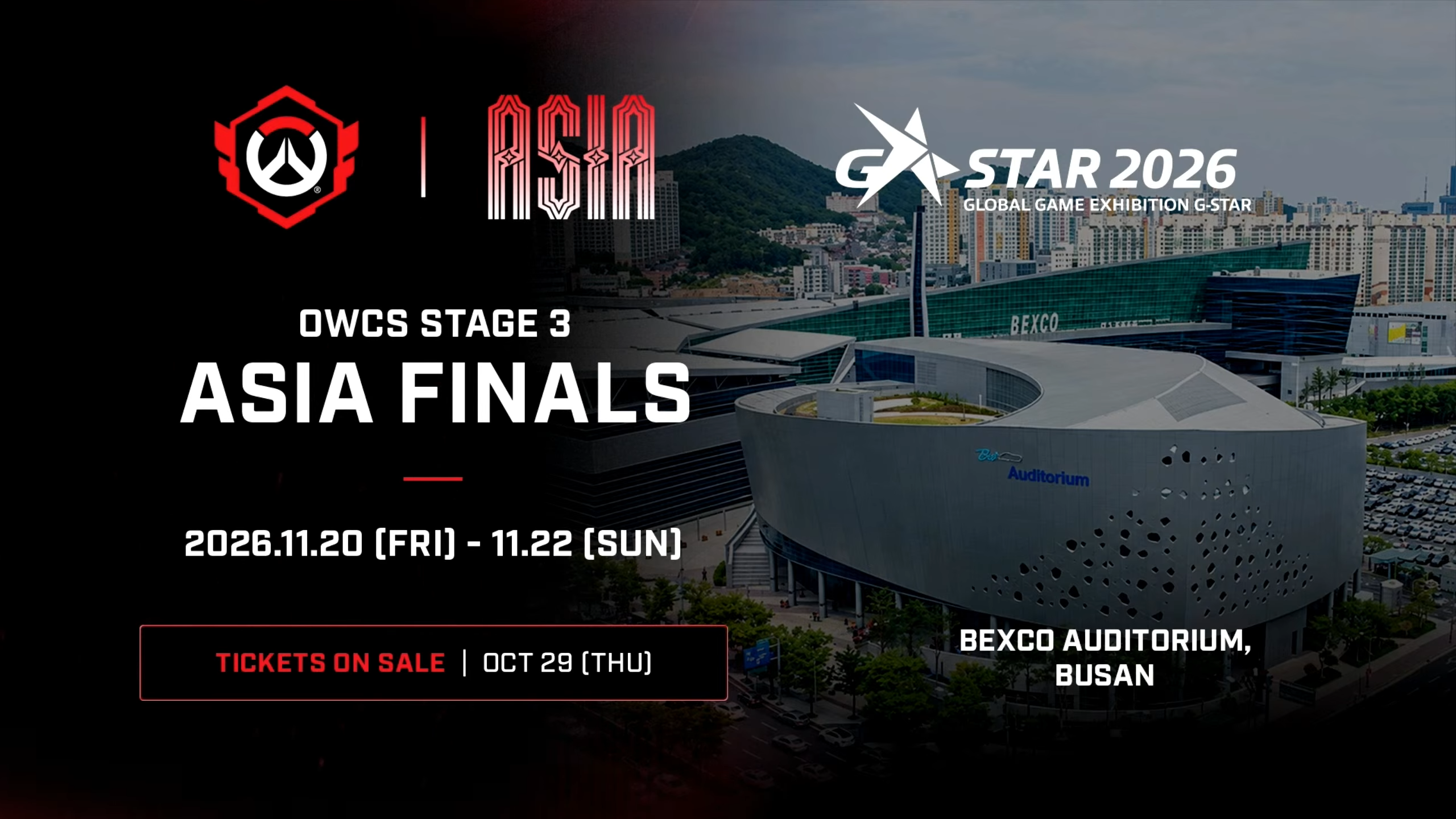 【OW】OWCS ASIA ステージ3の詳細が公開-日本＆パシフィックにワールドファイナル出場枠、最終決戦は釜山のG-STARで開催